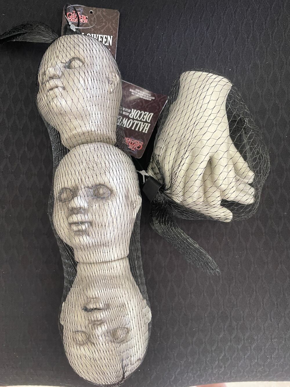 BAG OF DOLL HEADS & HANDS EERIE CREEPY HAUNTED HOUSE PROP DECORATION SS45596